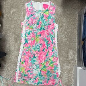 Lilly Pulitzer Pink and Green Sheath Dress Resort Wear